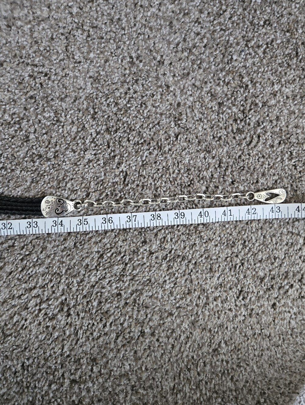 Brighton Black Braided Leather Belt Women's Large Black & Silver Hook Closure - Picture 11 of 11